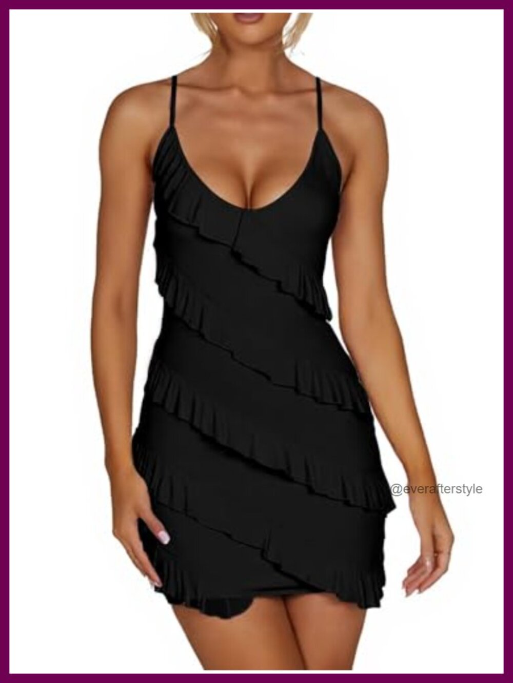 Women's Sexy Bodycon Mini Dress Spaghetti Strap Ruched Party Club